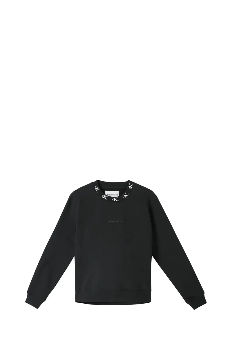 Felpa Con Collo Logato Nero - immagine 2
